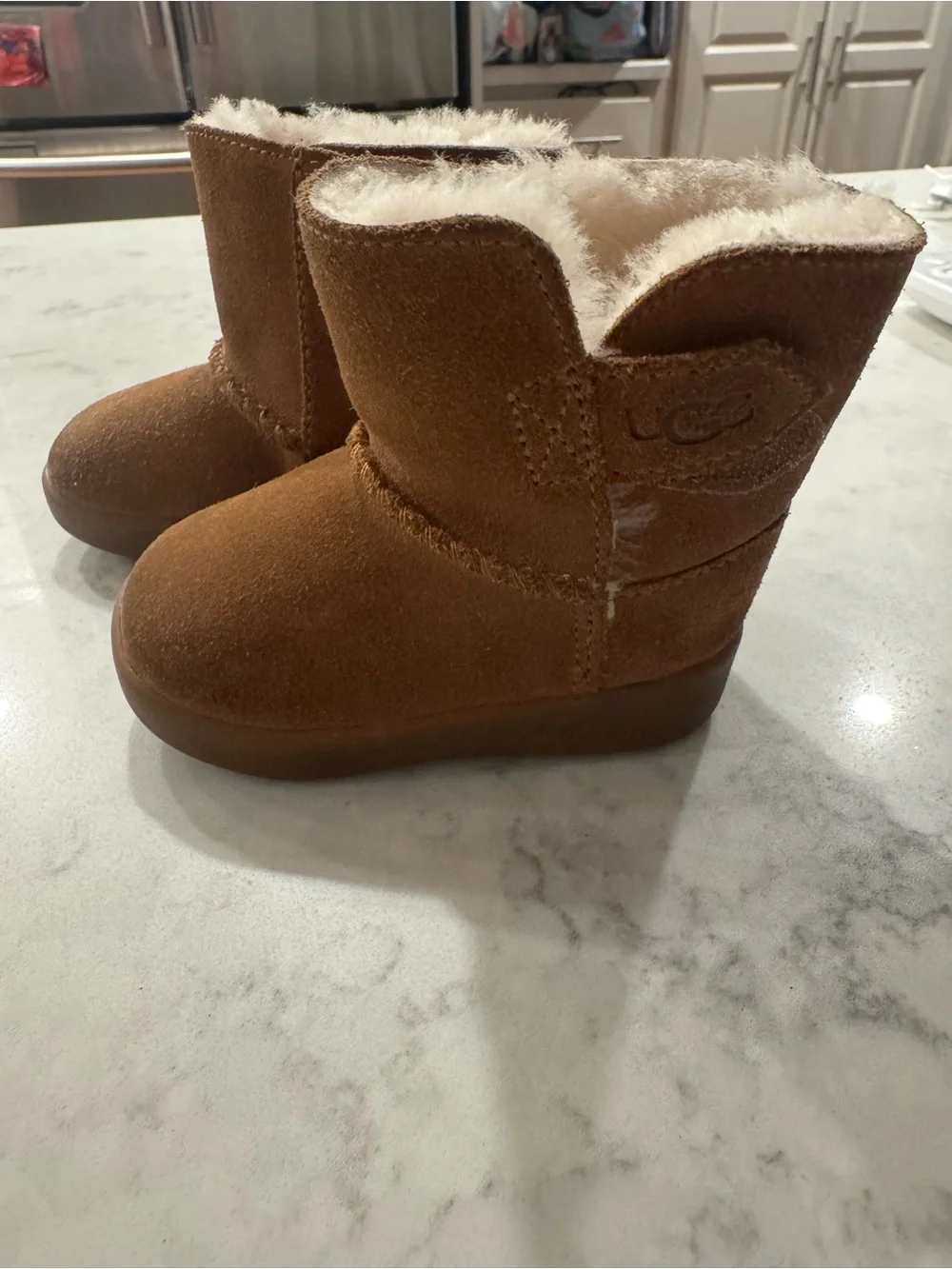 UGG Kids Brown Suede Shearling Boot